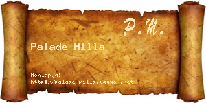 Palade Milla névjegykártya